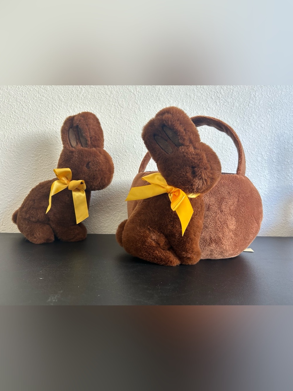 COCOA SCENTED CHOCOLATE BUNNY PLUSH BROWN BASKET & COCOA SCENTED CHOCOLATE BUNNY